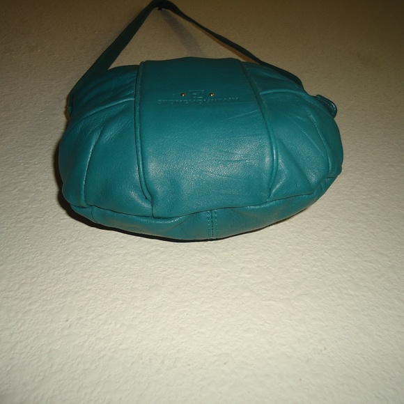 STONEMOUNTAIN Aquamarine Crossbody Bag Genuine Leather Turquoise Logo - Picture 7 of 14
